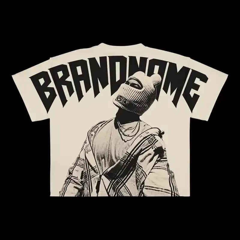 Y2K Harajuku New T Shirt Men Hip Hop Gothic Graphic Print Oversized Cotton Tshirt Punk Short Sleeved Streetwear Casual Tops Tees