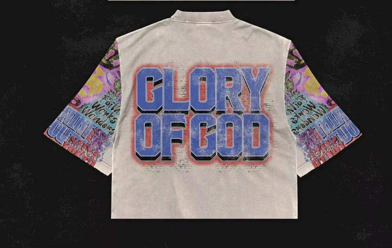 New Harajuku Oversized Cotton Short Sleeve Tops Y2K T Shirt Retro Hip Hop Print Graphic T Shirts Mens and Womens Rock Streetwear