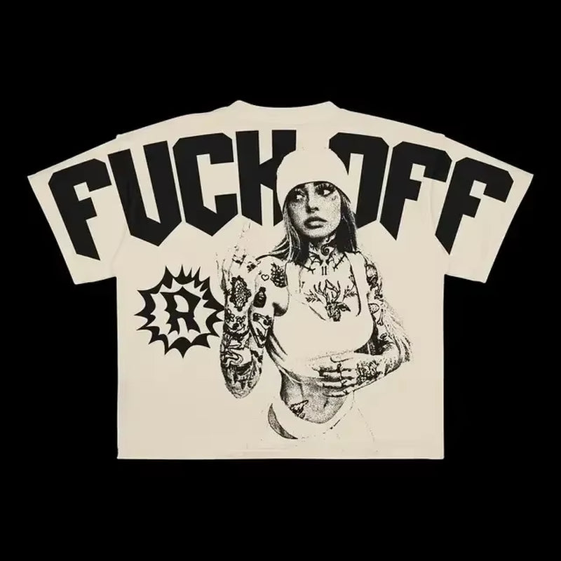 Y2K Harajuku New T Shirt Men Hip Hop Gothic Graphic Print Oversized Cotton Tshirt Punk Short Sleeved Streetwear Casual Tops Tees